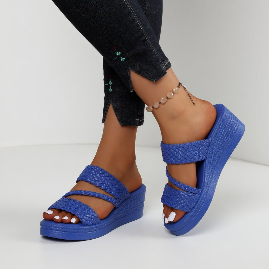 GEVLOCHTE SLEEHAKSANDALEN VOOR DAMES