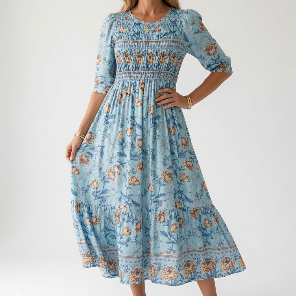 MAXI-JURK MET BLOEMENPRINT VOOR DAMES