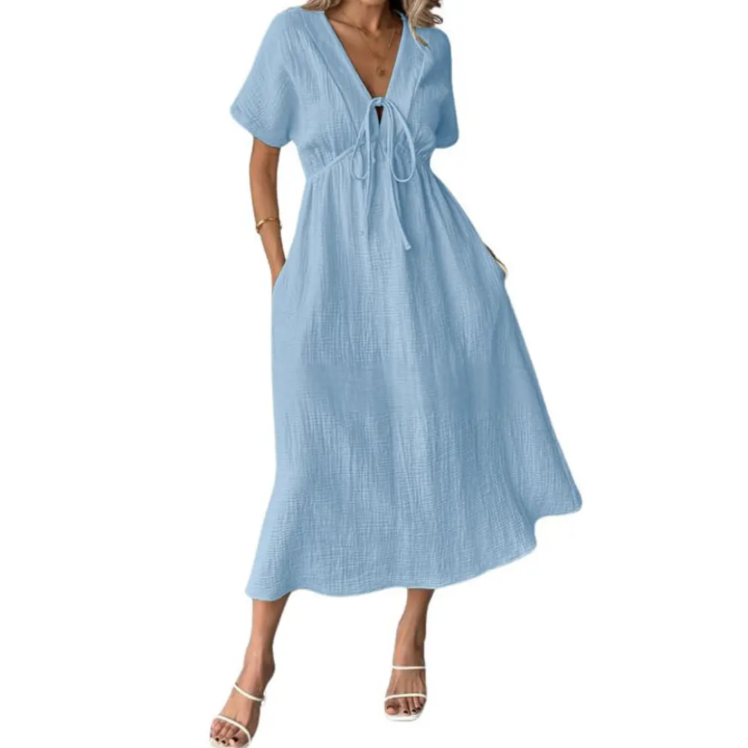 MAXI-JURK MET V-HALS VOOR DAMES