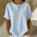 Gestreepte damesblouse met knopen
