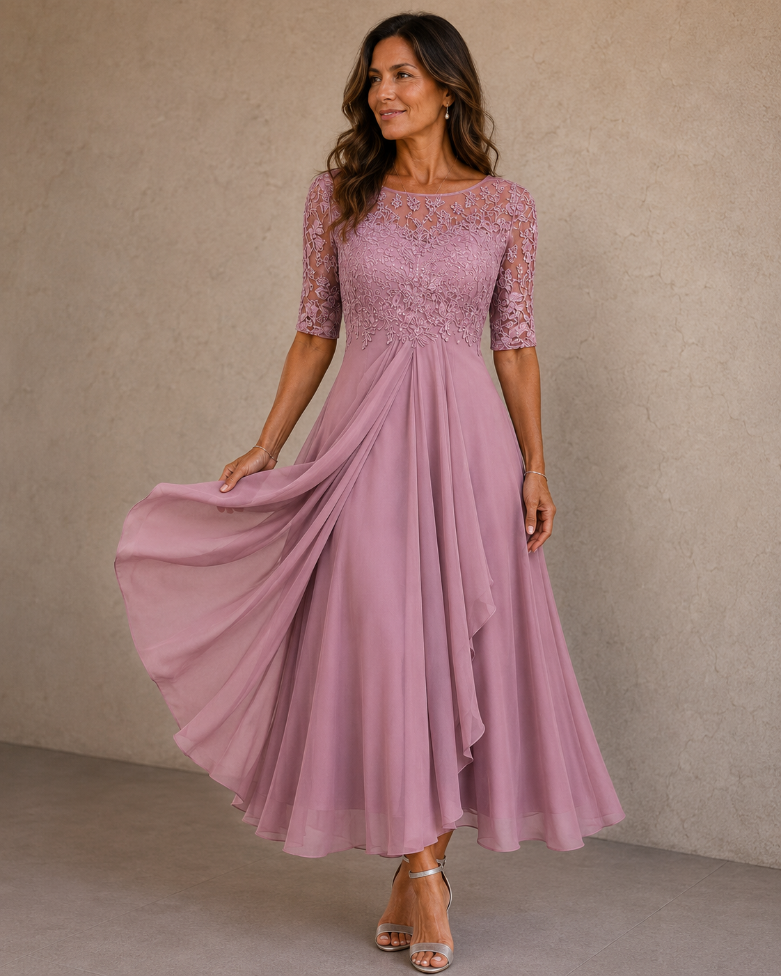 ELEGANTE CHIFFON JURK VOOR DAMES