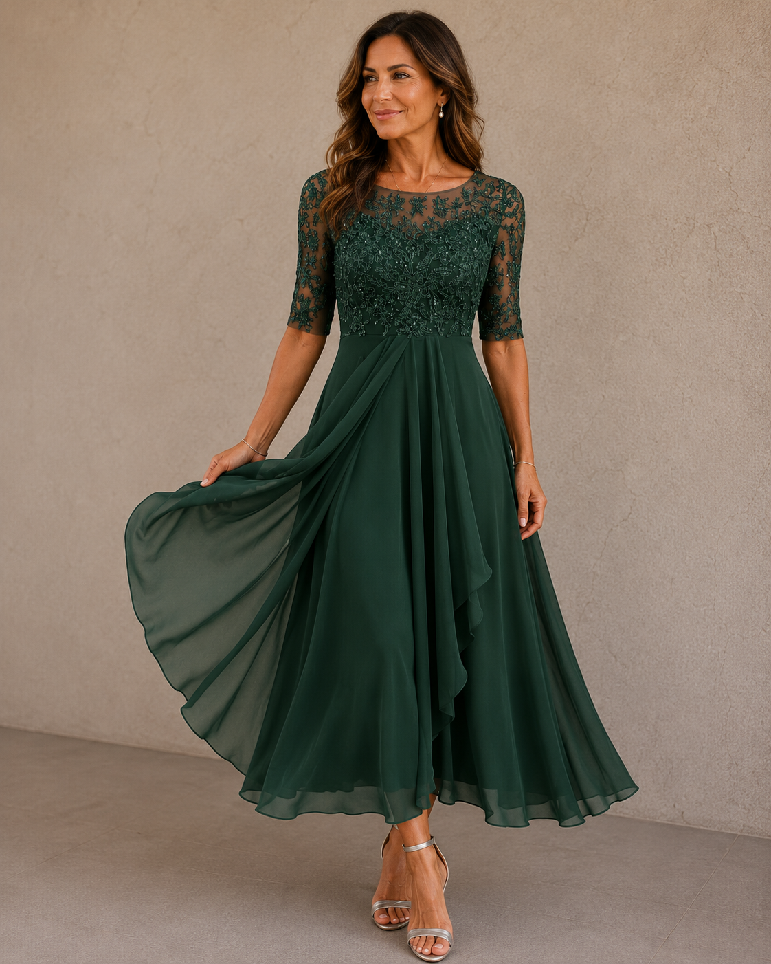 ELEGANTE CHIFFON JURK VOOR DAMES