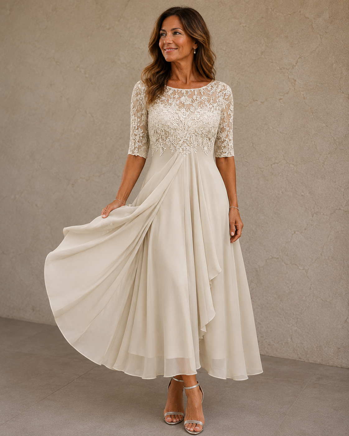 ELEGANTE CHIFFON JURK VOOR DAMES