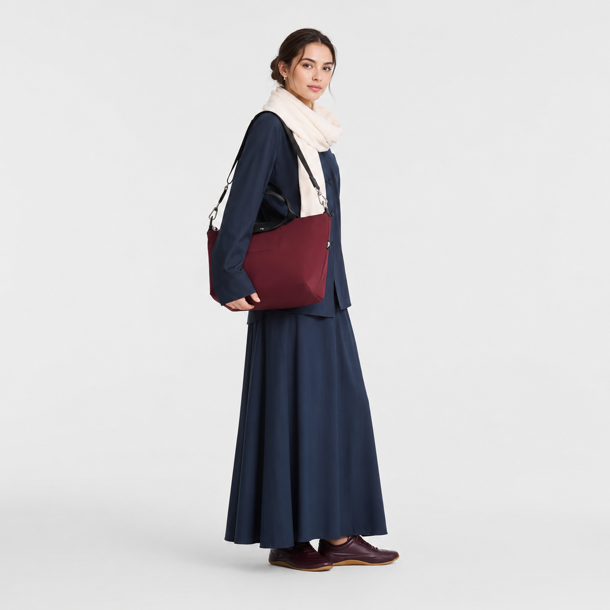 Longchamp Le Pliage Energy L Top Handle Bag – Burgundy
