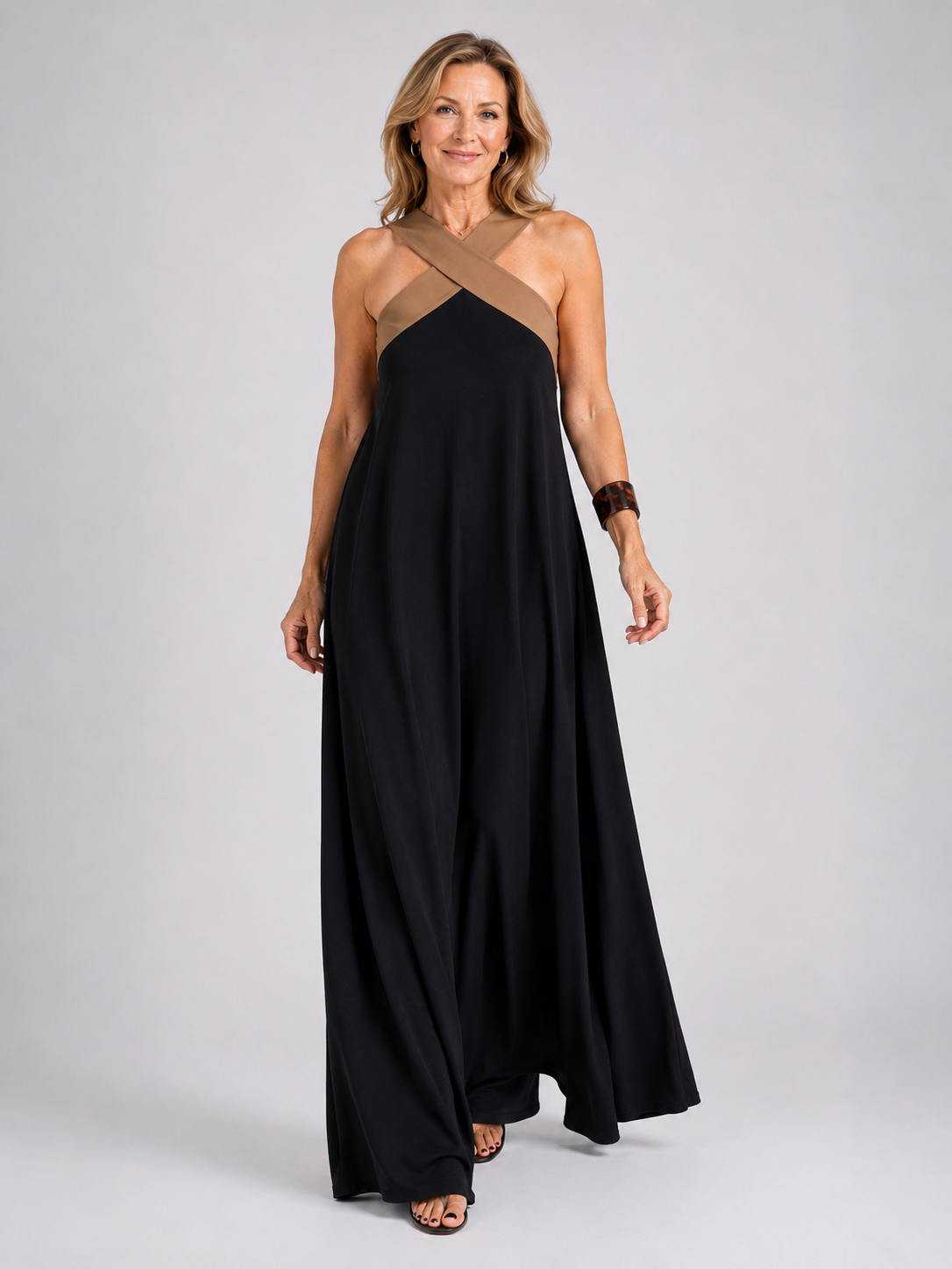 MAXI BICOLOR JURK VOOR DAMES