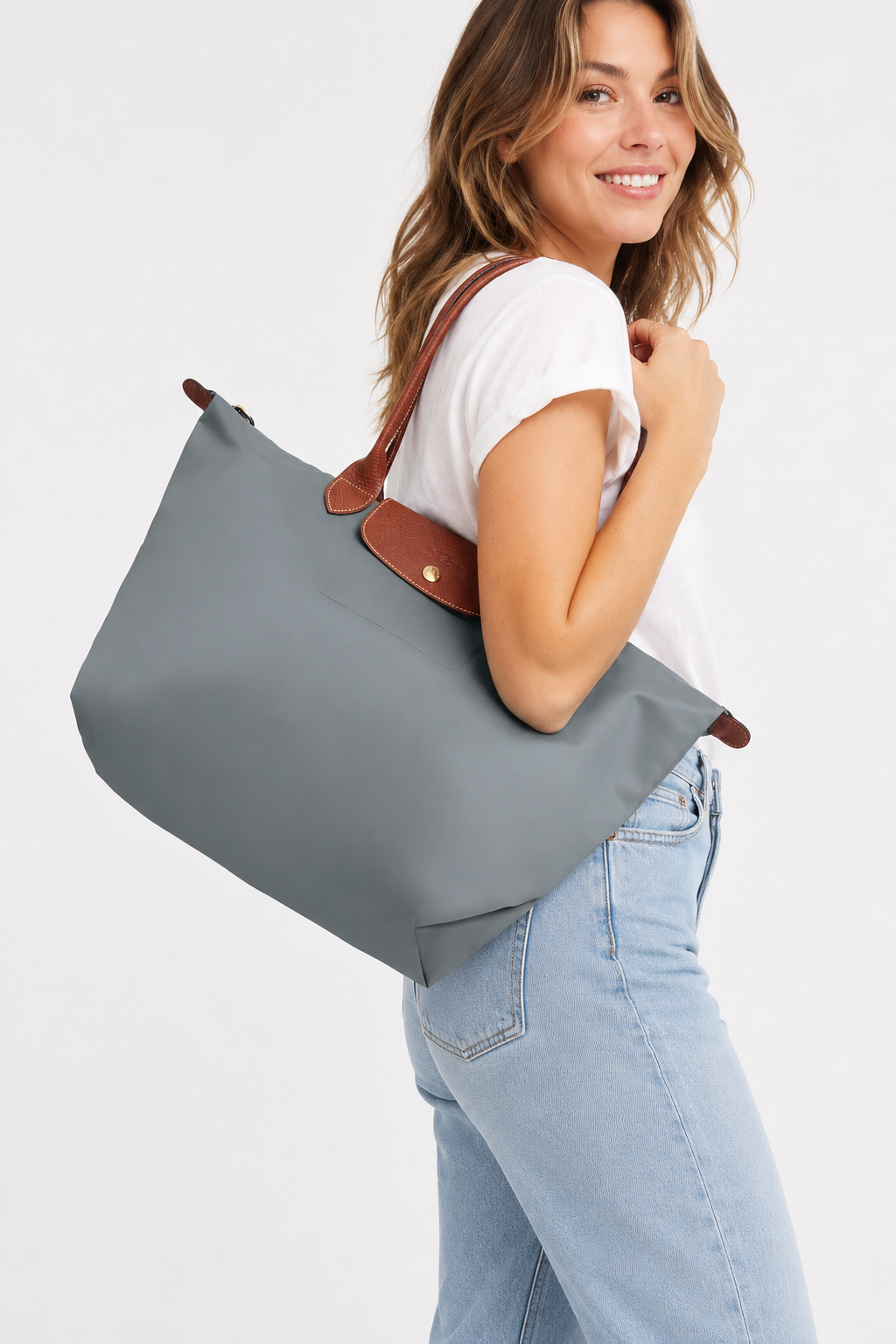 Longchamp Le Pliage Large Tote – Steel