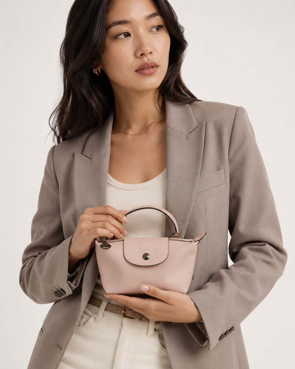 Longchamp Le Pliage Mini Leather Bag – Pink
