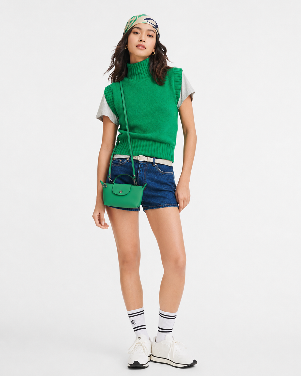 Longchamp Le Pliage Mini Leather Bag – Green