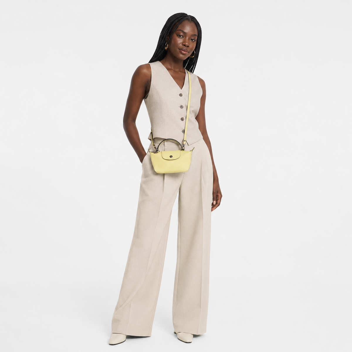 Longchamp Le Pliage Mini Leather Bag – Pistache