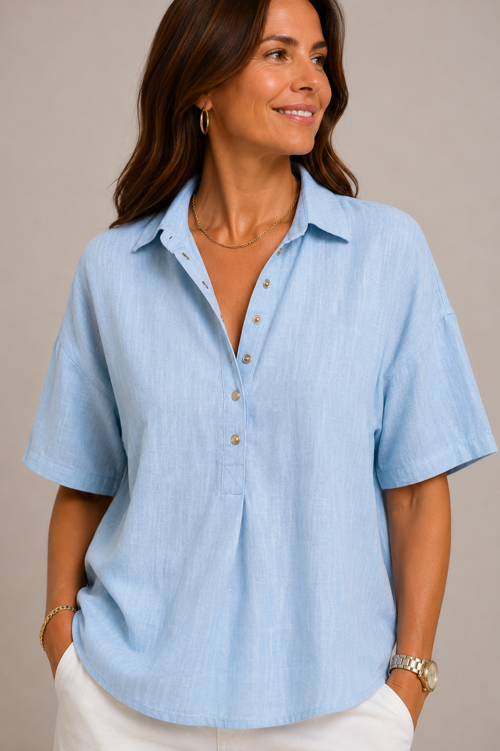 CHIQUE BLOUSE MET V-HALS VOOR DAMES