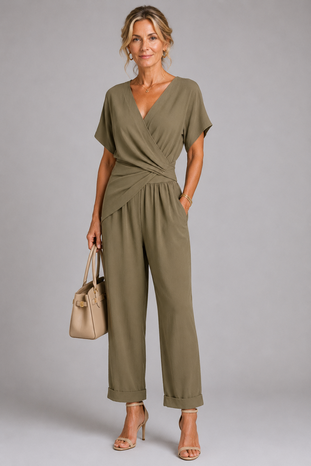 SET MET BROEK MET WIJDE PIJPEN IN WIKKELSTIJL VOOR DAMES