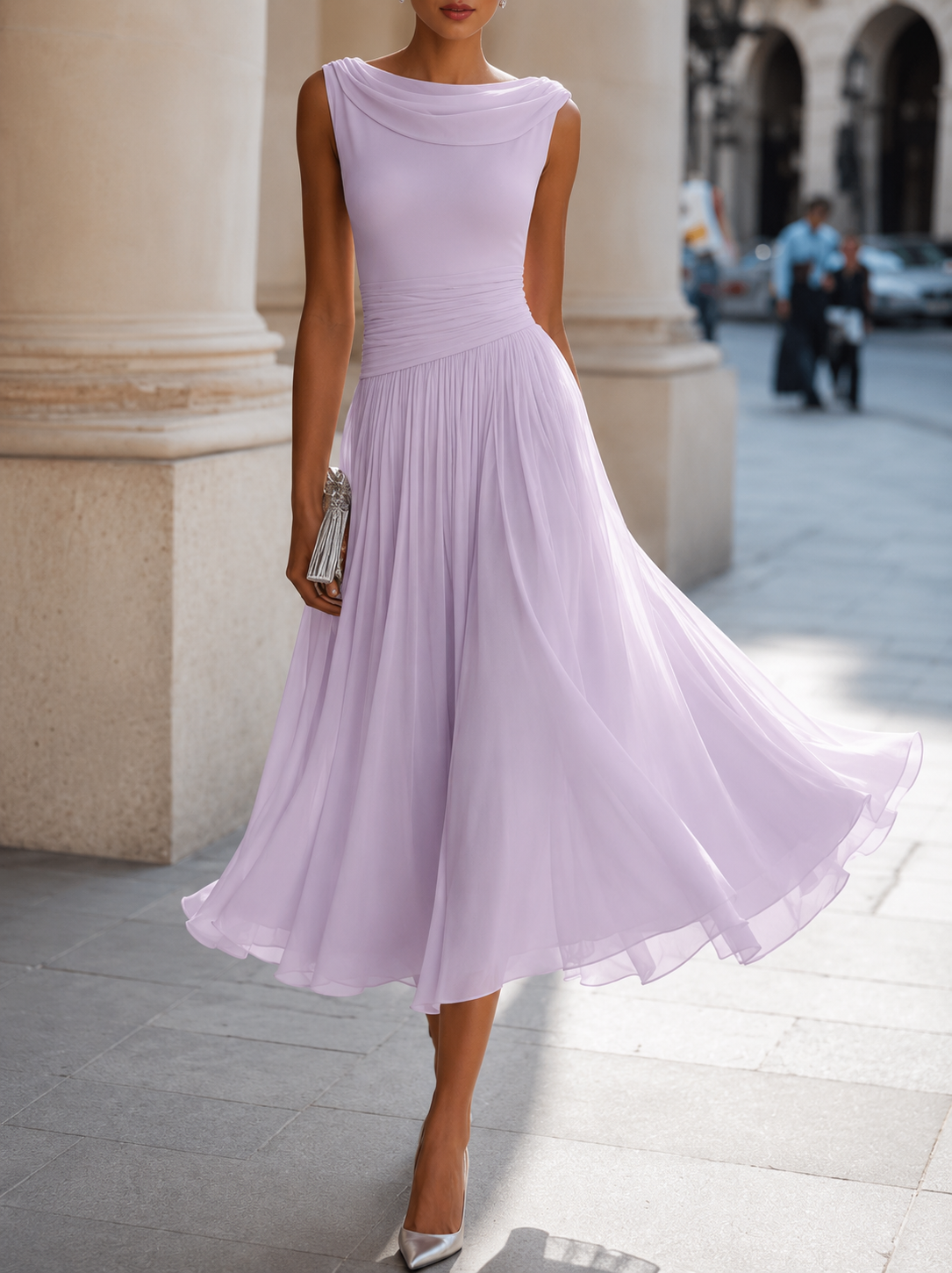 ELEGANTE CHIQUE MIDI-JURK VOOR DAMES