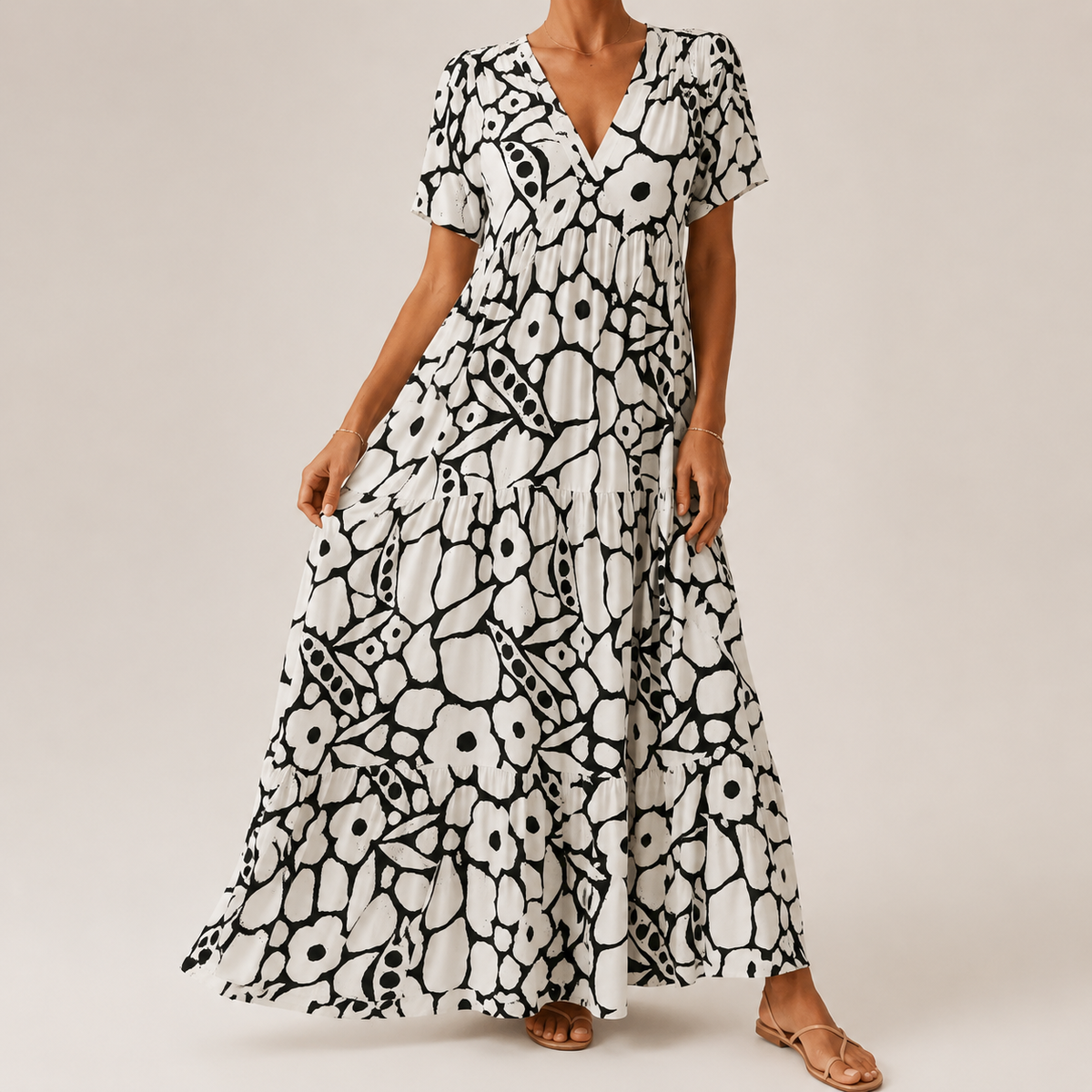 MAXI JURK MET BLOEMENPRINT VOOR DAMES