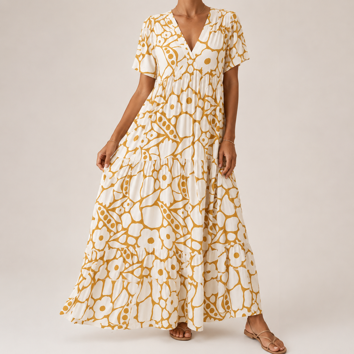 MAXI JURK MET BLOEMENPRINT VOOR DAMES
