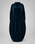 MAXI-JURK VAN FLUWEEL VOOR DAMES
