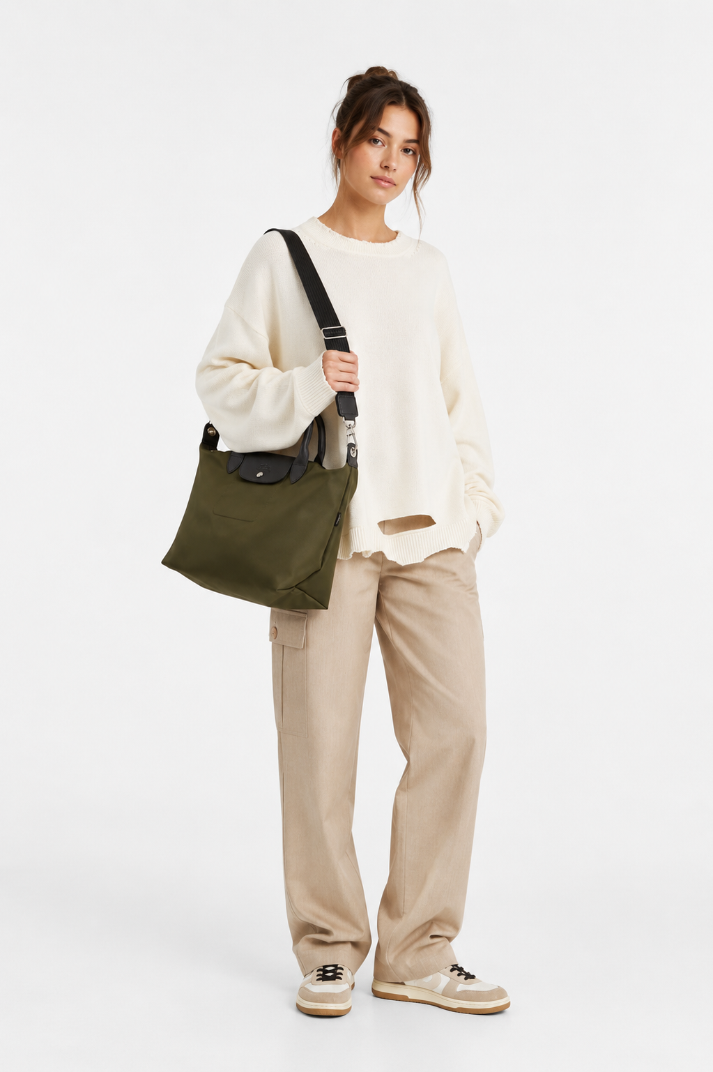 Longchamp Le Pliage Energy L Top Handle Bag – Khaki