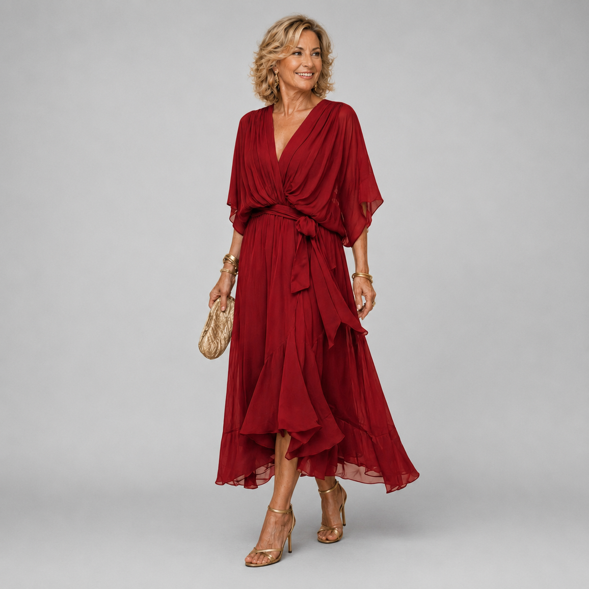 ELEGANTE DRAPEERDE MAXIJURK VOOR DAMES