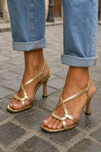 GOUDEN SANDALEN MET BANDJES VOOR DAMES