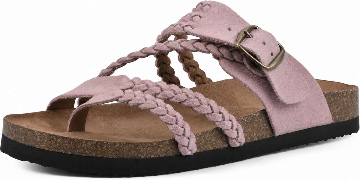 GEVLOCHTEN KURK SANDALEN VOOR DAMES