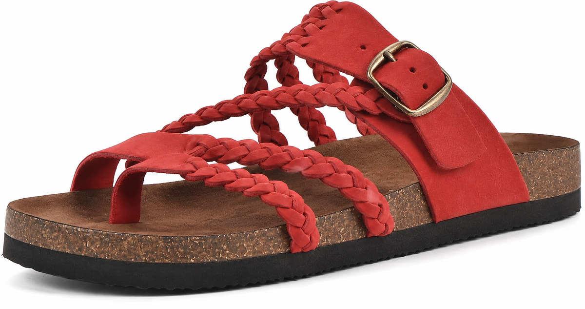 GEVLOCHTEN KURK SANDALEN VOOR DAMES