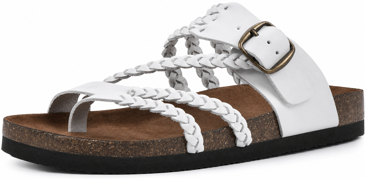 GEVLOCHTEN KURK SANDALEN VOOR DAMES