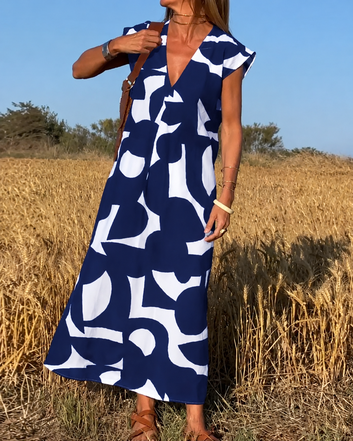 KLASSIEKE JURK MET PRINT VOOR DAMES