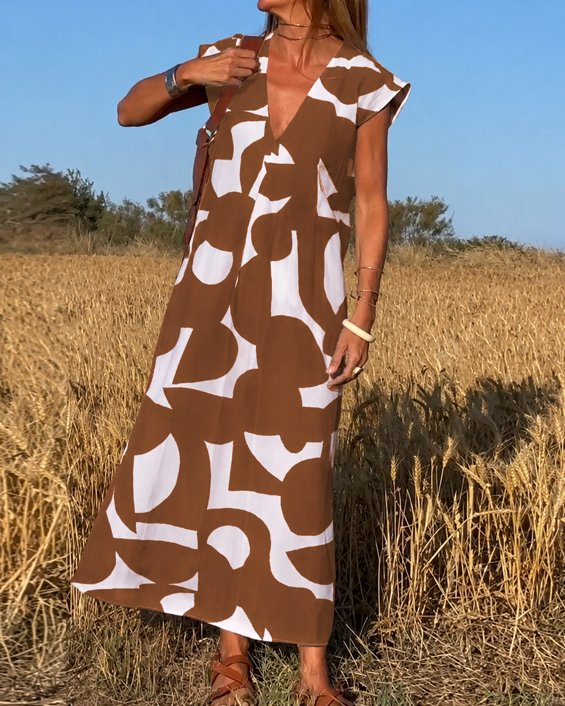 KLASSIEKE JURK MET PRINT VOOR DAMES