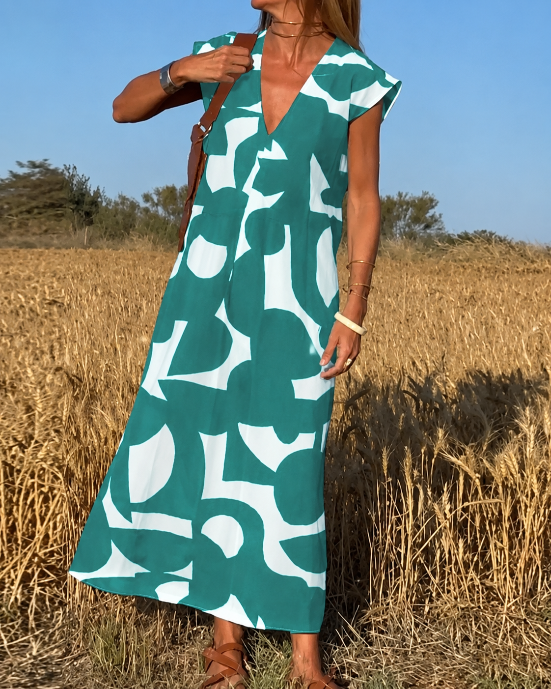KLASSIEKE JURK MET PRINT VOOR DAMES