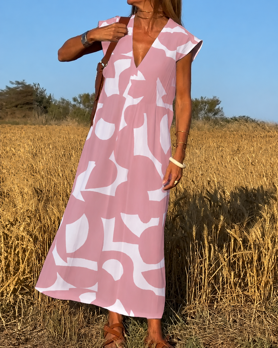 KLASSIEKE JURK MET PRINT VOOR DAMES