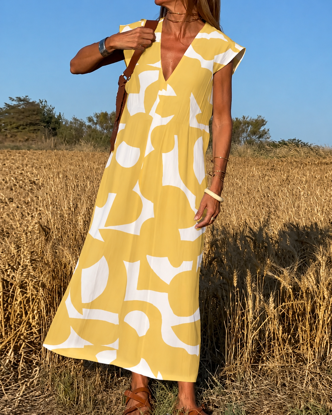 KLASSIEKE JURK MET PRINT VOOR DAMES