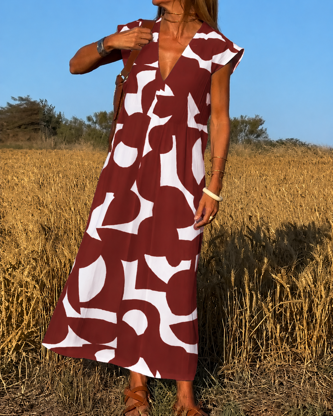 KLASSIEKE JURK MET PRINT VOOR DAMES