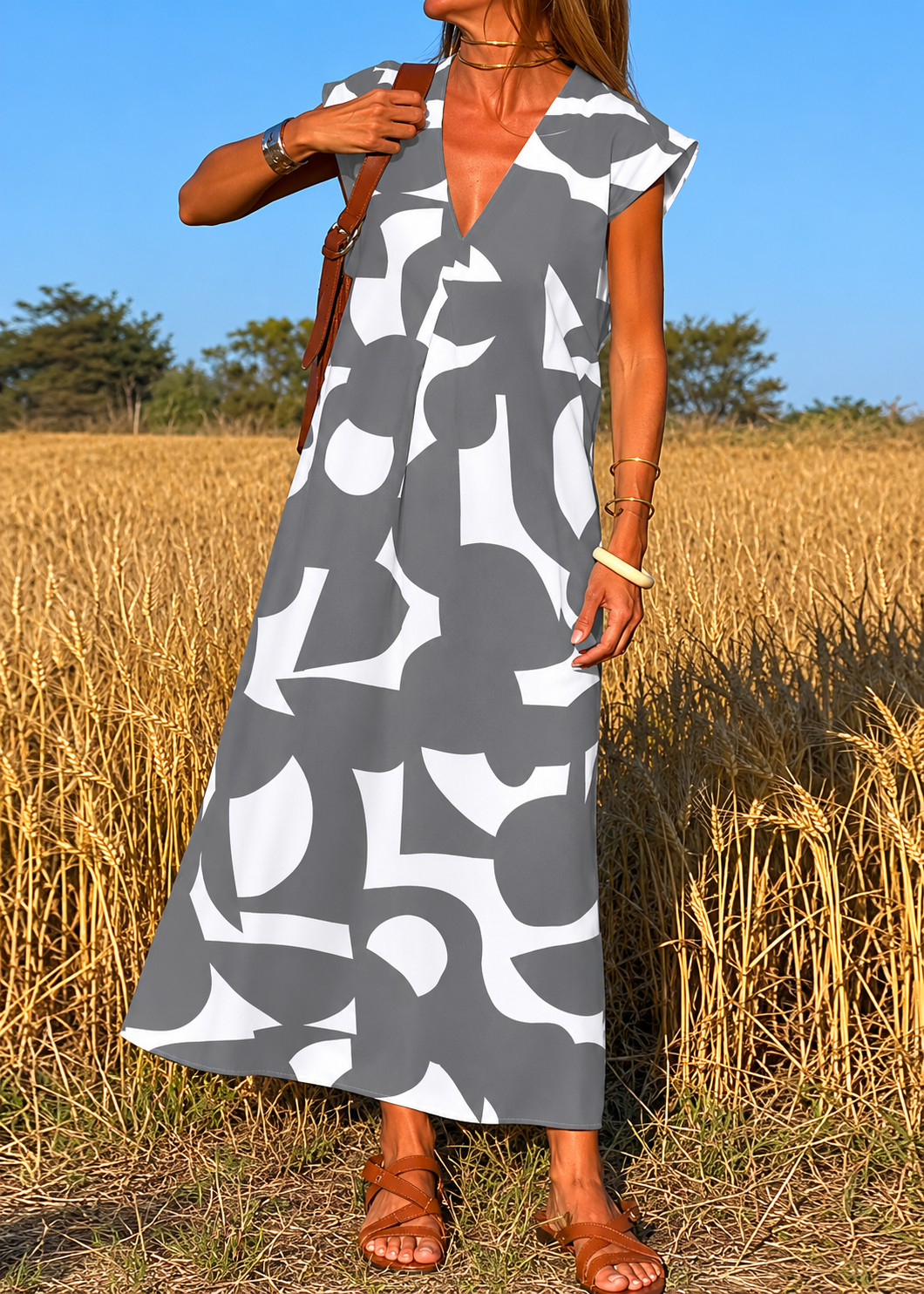 KLASSIEKE JURK MET PRINT VOOR DAMES