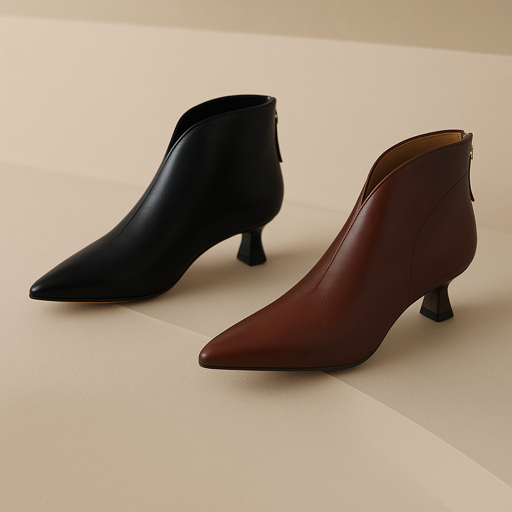 ENKELBOOTIES MET PUNTIGE NEUS VOOR DAMES