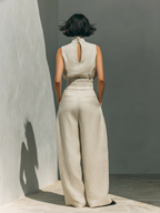KATOENEN SET MET WIJDE BROEK VOOR DAMES