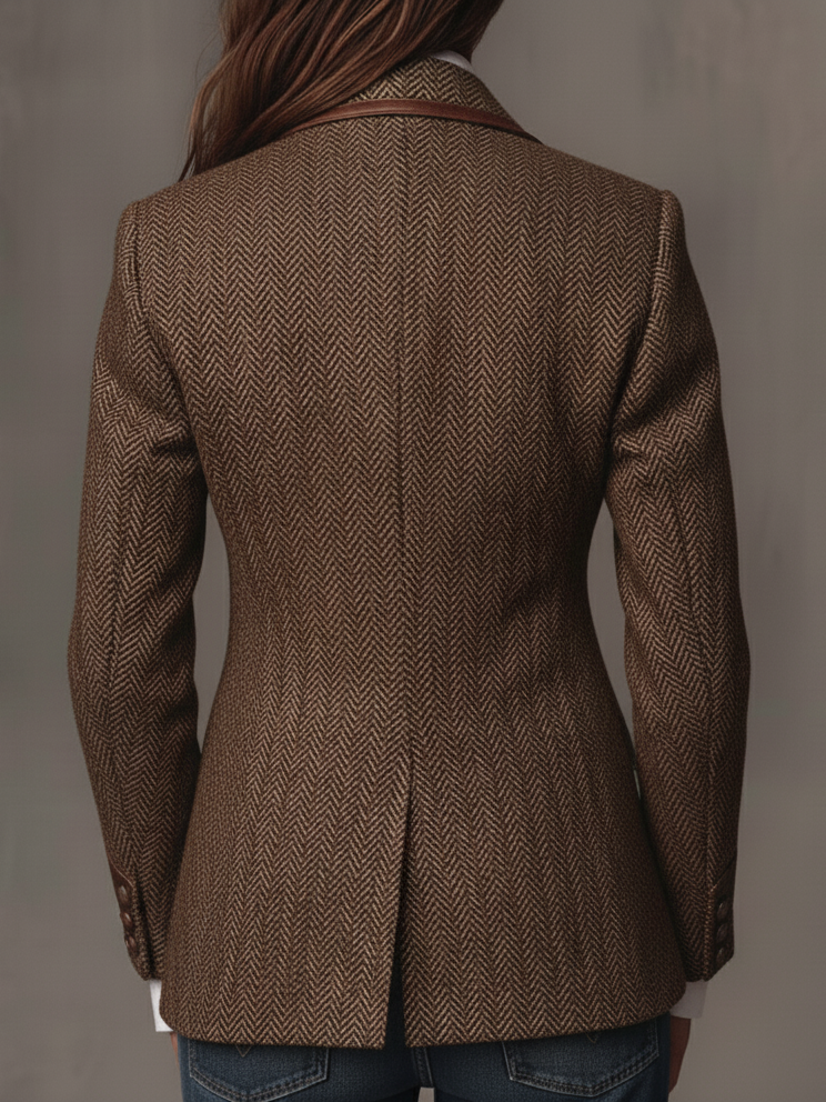 Blazer met geprinte chevron-inzetten