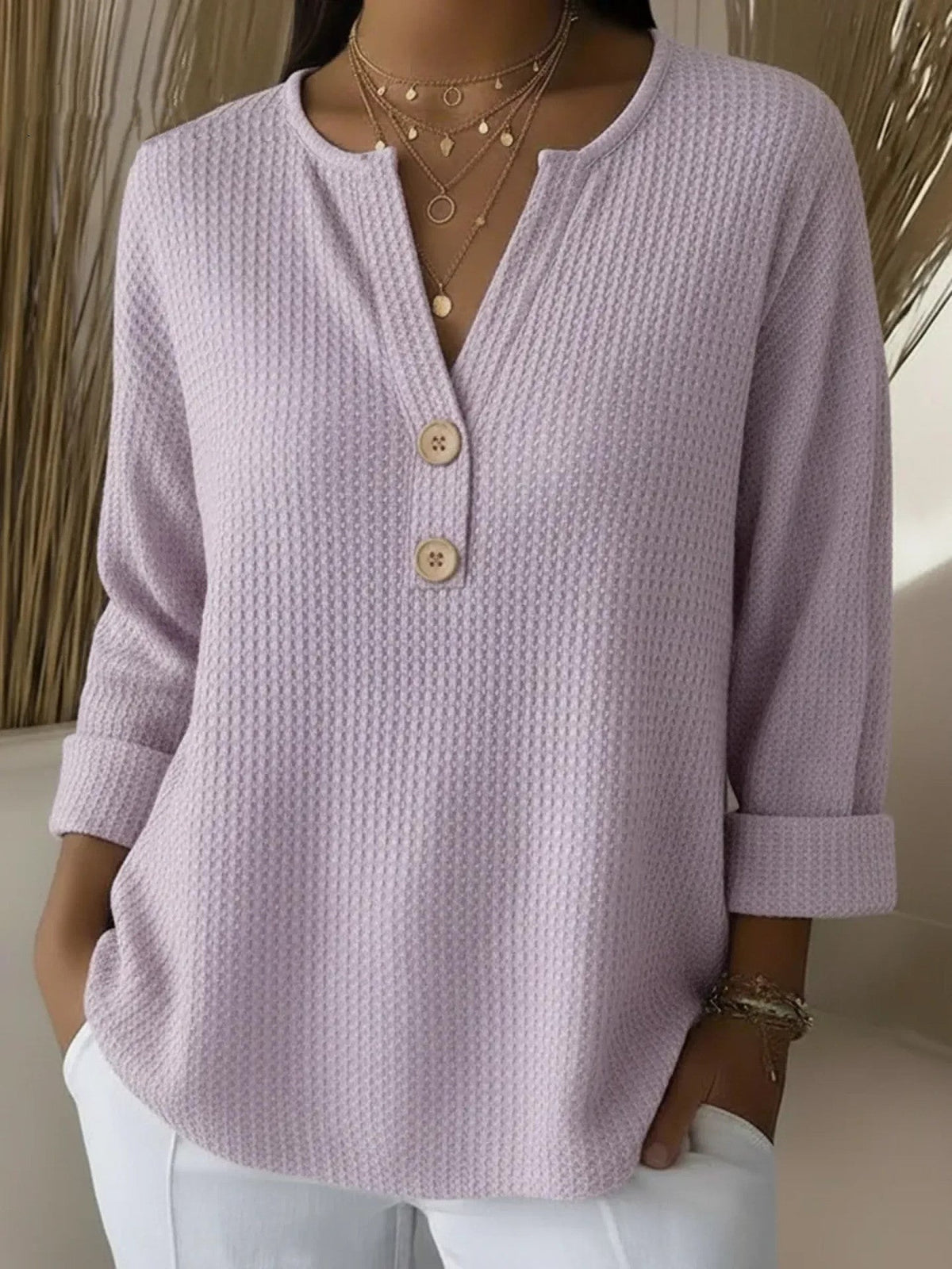 Lucinda | Henley Knop Top