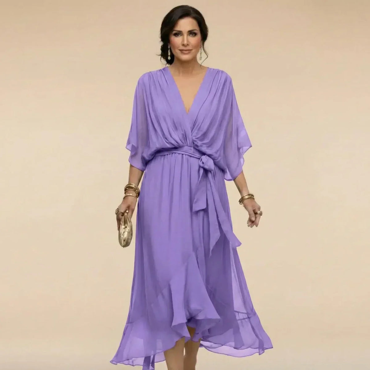 CHIFFONJURK MET V-HALS VOOR DAMES