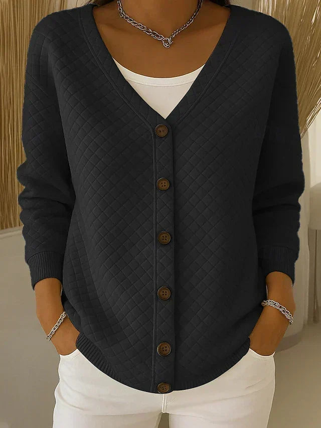 Laverne | Gequilt Cardigan met Knopen
