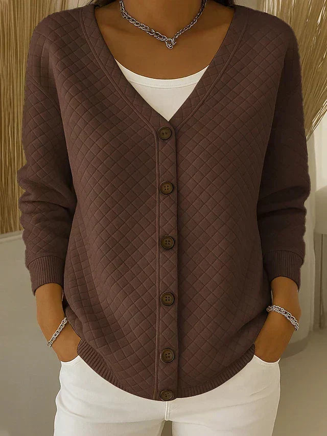Laverne | Gequilt Cardigan met Knopen