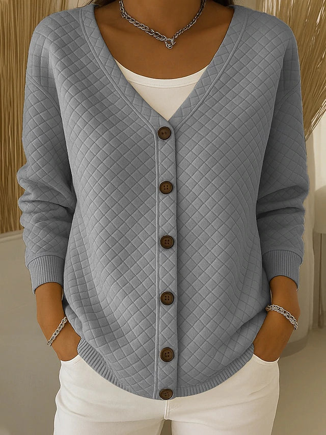 Laverne | Gequilt Cardigan met Knopen