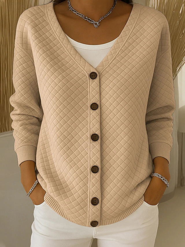 Laverne | Gequilt Cardigan met Knopen