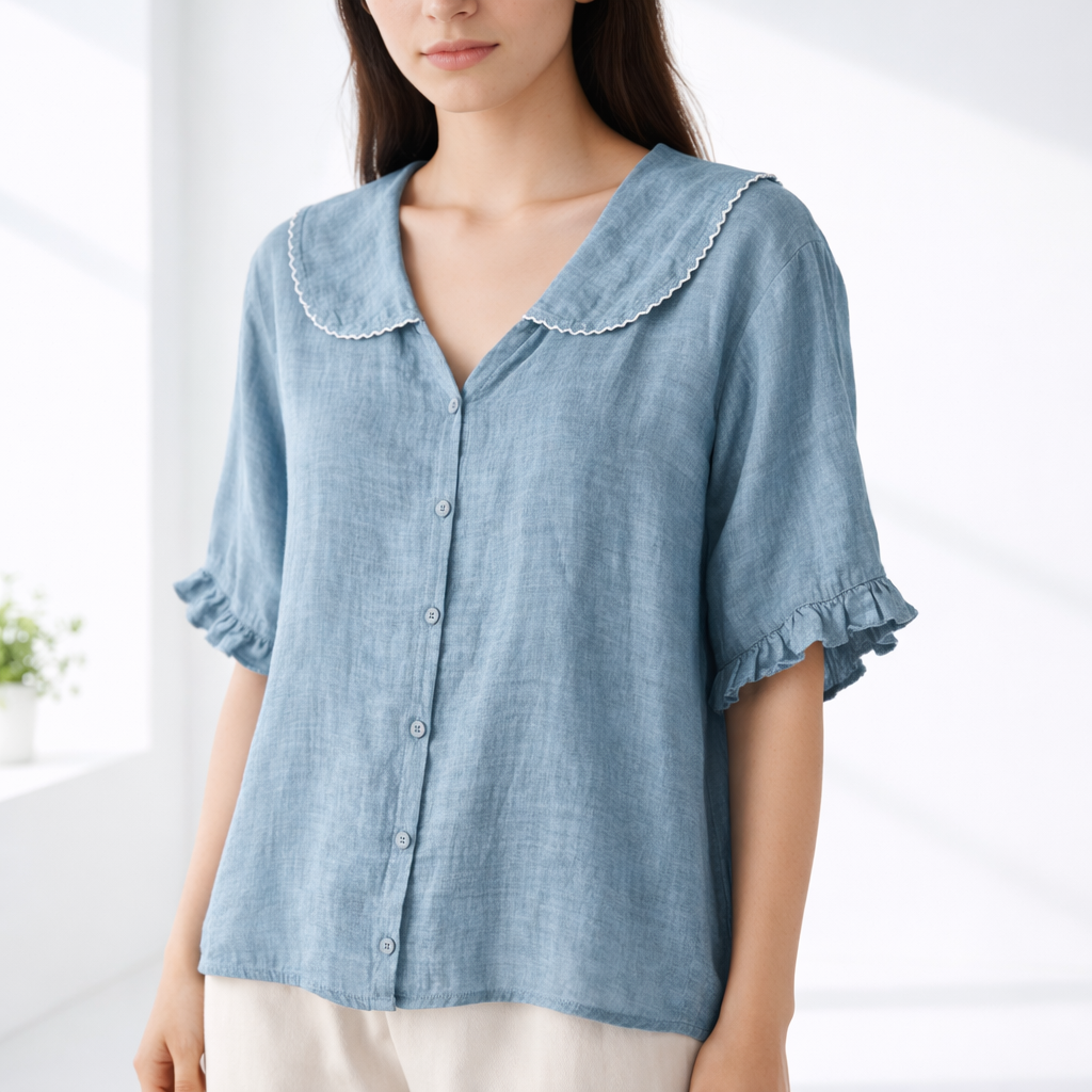 BLOUSE MET PETER PAN-KRAAG VOOR DAMES