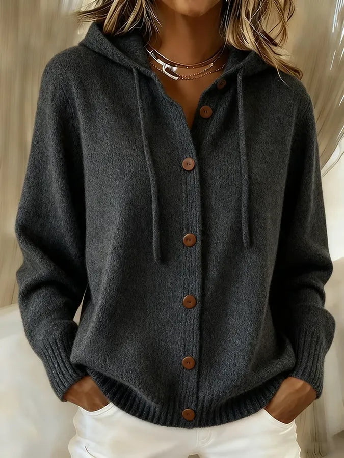 Brenda | Gezellige Knopen Cardigan Hoodie