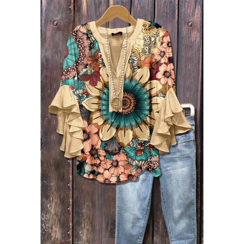 BLOUSE MET RUFFLES VOOR DAMES