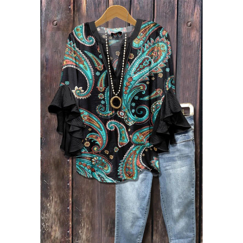 BLOUSE MET RUFFLES VOOR DAMES