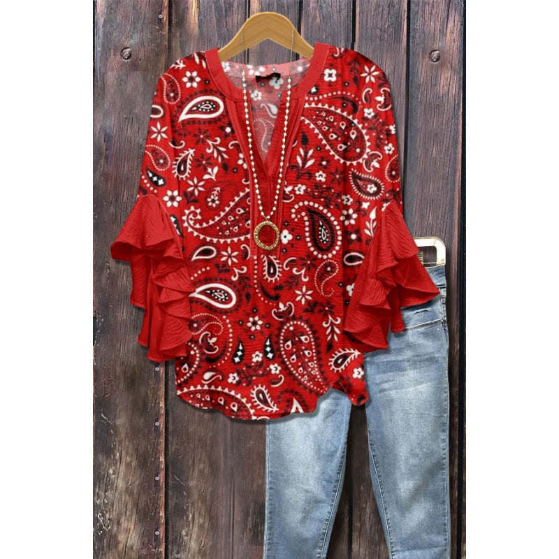 BLOUSE MET RUFFLES VOOR DAMES