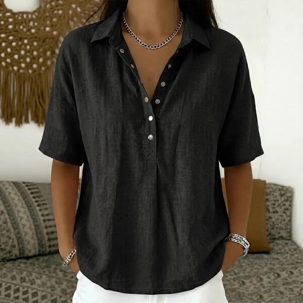 Klassieke blouse met V-hals voor dames