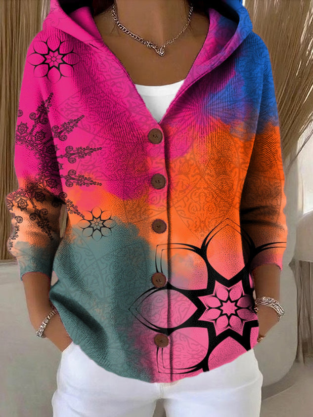 Patchwork gilet met capuchon voor dames