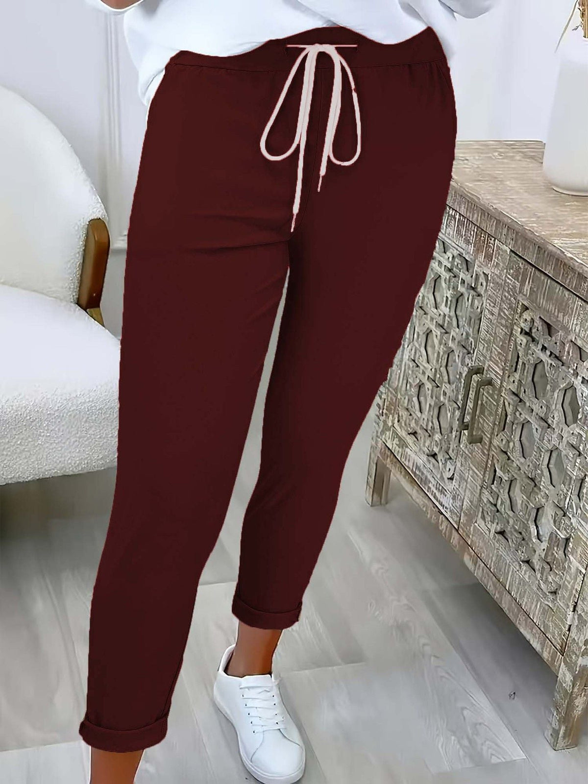 MODERNE BROEK MET TREKKOORD VOOR DAMES