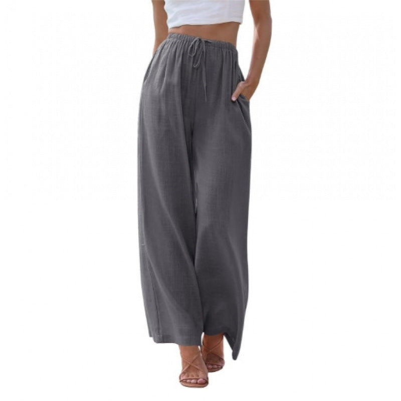 KLASSIEKE BROEK MET WIJDE PIJPEN VOOR DAMES